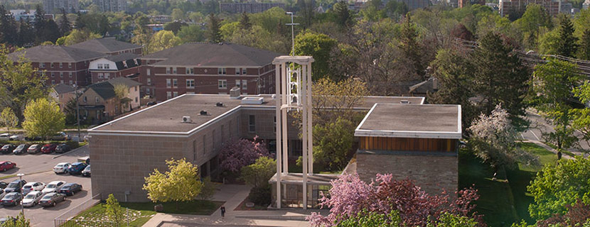 Martin Luther University College exterior spring
