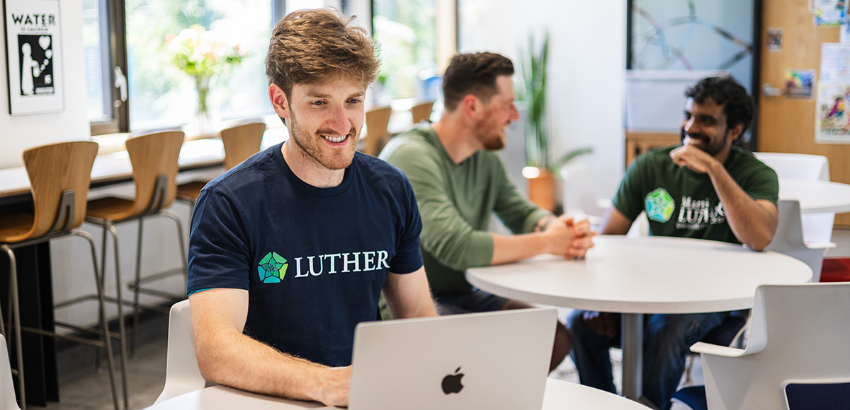 Students studying in common area