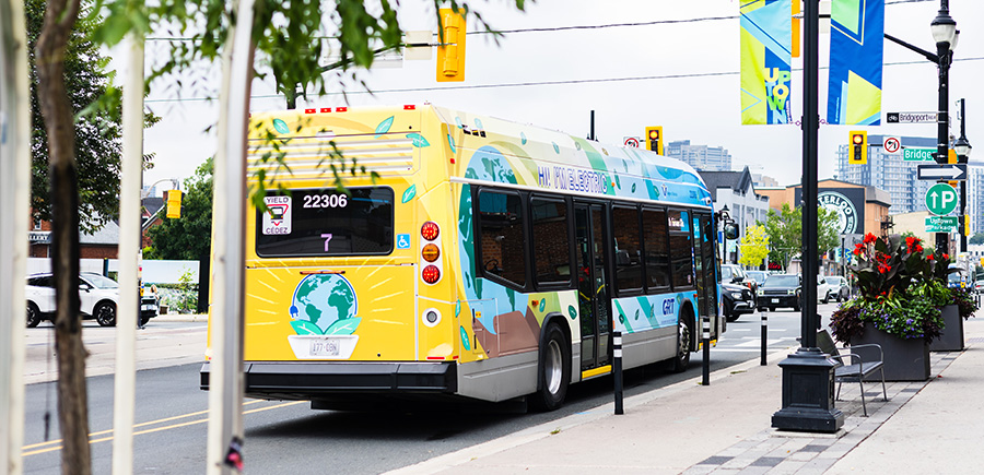 City bus on road