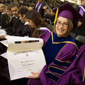 PhD graduate at convocation