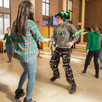 students celebrating St. Patrick's Day