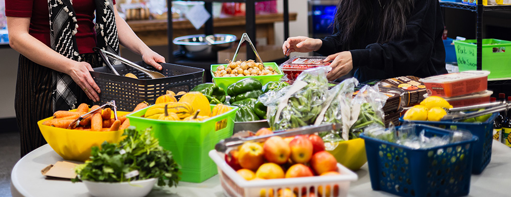 Food spread out on a table