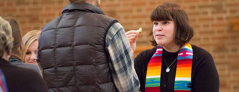 Anne Anderson leading service